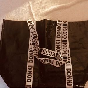 DONKI Lg Shopping Tote From Hawaii Black & White